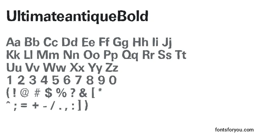 Шрифт UltimateantiqueBold – алфавит, цифры, специальные символы