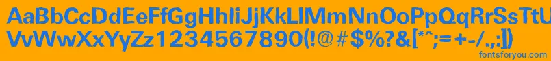 UltimateantiqueBold-Schriftart – Blaue Schriften auf orangefarbenem Hintergrund