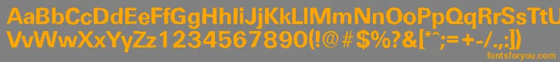 フォントUltimateantiqueBold – オレンジの文字は灰色の背景にあります。