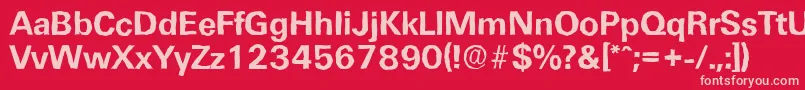 Czcionka UltimateantiqueBold – różowe czcionki na czerwonym tle