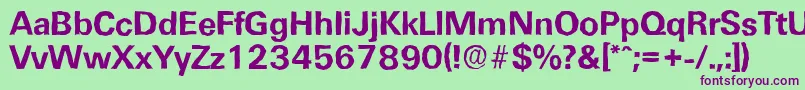 UltimateantiqueBold-fontti – violetit fontit vihreällä taustalla