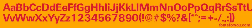 フォントUltimateantiqueBold – オレンジの背景に赤い文字
