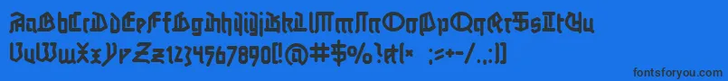 Шрифт Linotypeauferstehung – чёрные шрифты на синем фоне