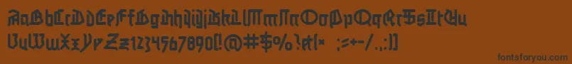 フォントLinotypeauferstehung – 黒い文字が茶色の背景にあります