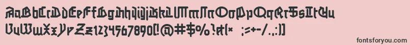 フォントLinotypeauferstehung – ピンクの背景に黒い文字