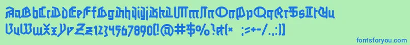 フォントLinotypeauferstehung – 青い文字は緑の背景です。