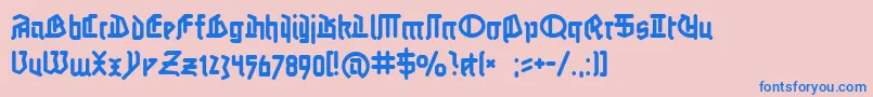 フォントLinotypeauferstehung – ピンクの背景に青い文字