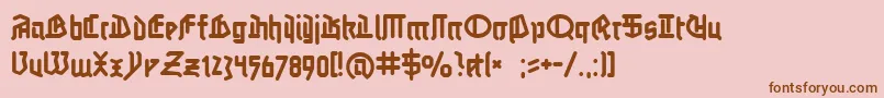 フォントLinotypeauferstehung – ピンクの背景に茶色のフォント