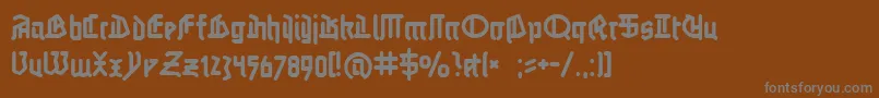 フォントLinotypeauferstehung – 茶色の背景に灰色の文字