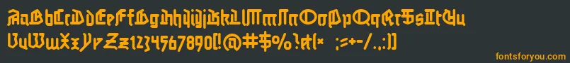 フォントLinotypeauferstehung – 黒い背景にオレンジの文字