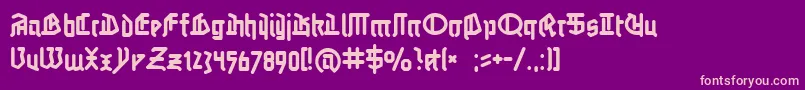 Fonte Linotypeauferstehung – fontes rosa em um fundo violeta