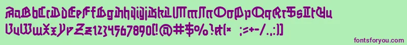 Шрифт Linotypeauferstehung – фиолетовые шрифты на зелёном фоне