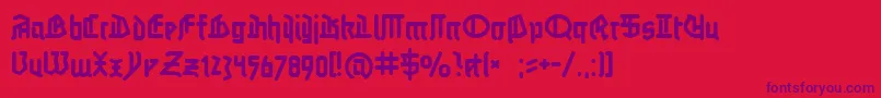 Fonte Linotypeauferstehung – fontes roxas em um fundo vermelho