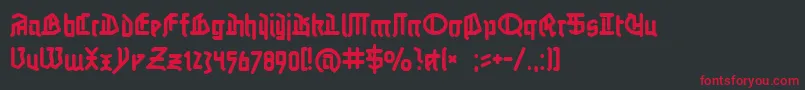 フォントLinotypeauferstehung – 黒い背景に赤い文字