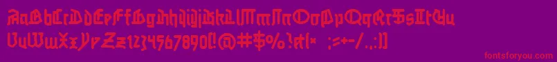 フォントLinotypeauferstehung – 紫の背景に赤い文字