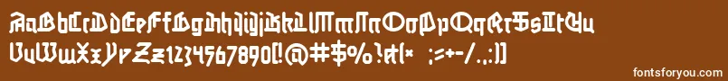 フォントLinotypeauferstehung – 茶色の背景に白い文字