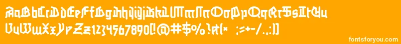 フォントLinotypeauferstehung – オレンジの背景に白い文字