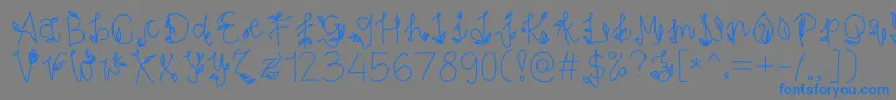 PesonaIndonesia-Schriftart – Blaue Schriften auf grauem Hintergrund