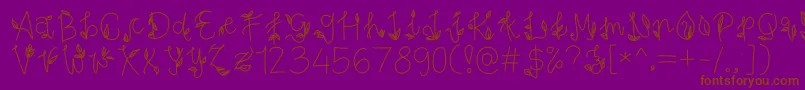 PesonaIndonesia-Schriftart – Braune Schriften auf violettem Hintergrund