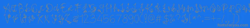 PesonaIndonesia-Schriftart – Graue Schriften auf blauem Hintergrund