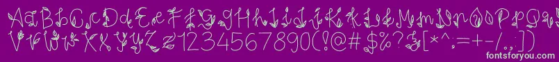 PesonaIndonesia Font – Green Fonts on Purple Background