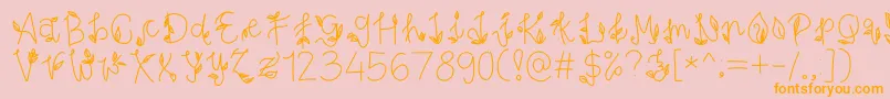 PesonaIndonesia-Schriftart – Orangefarbene Schriften auf rosa Hintergrund