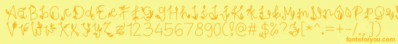 PesonaIndonesia Font – Orange Fonts on Yellow Background