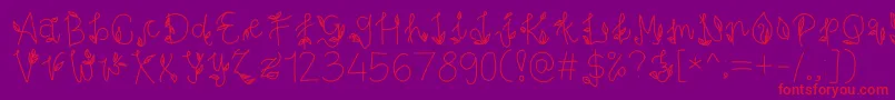 PesonaIndonesia-Schriftart – Rote Schriften auf violettem Hintergrund