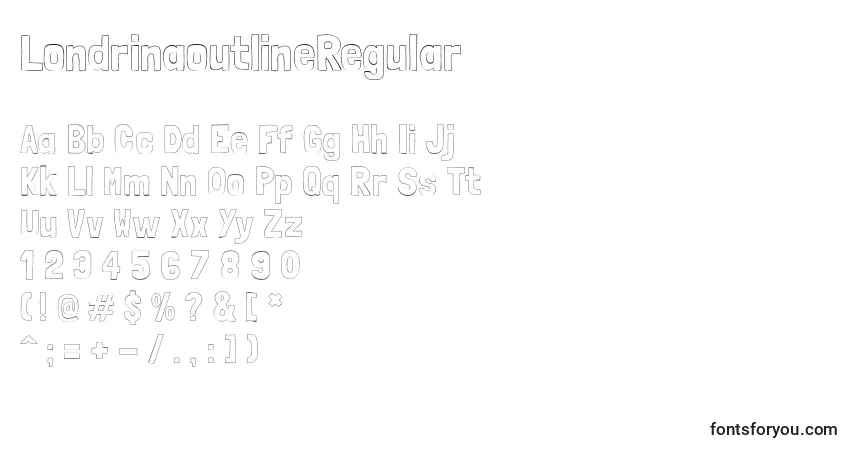Шрифт LondrinaoutlineRegular (84154) – алфавит, цифры, специальные символы