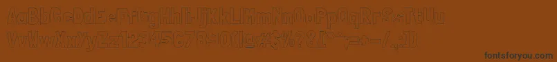 Weitere Informationen zur LondrinaoutlineRegular-Schriftart LondrinaoutlineRegular-Schriftart – Schwarze Schriften auf braunem Hintergrund