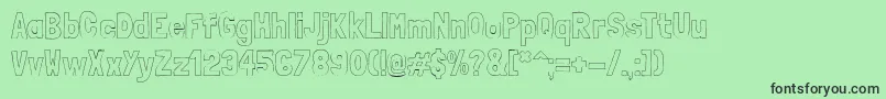 Czcionka LondrinaoutlineRegular – czarne czcionki na zielonym tle