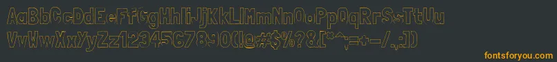フォントLondrinaoutlineRegular – 黒い背景にオレンジの文字