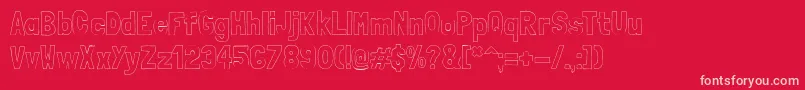 フォントLondrinaoutlineRegular – 赤い背景にピンクのフォント