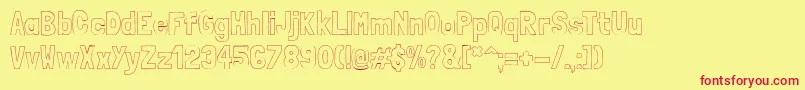 LondrinaoutlineRegular Font – Red Fonts on Yellow Background
