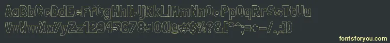 フォントLondrinaoutlineRegular – 黒い背景に黄色の文字