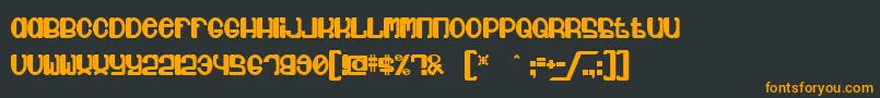 フォントJubie ffy – 黒い背景にオレンジの文字