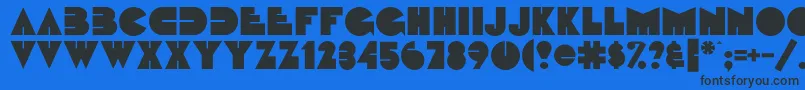 Fattipattiflf-Schriftart – Schwarze Schriften auf blauem Hintergrund
