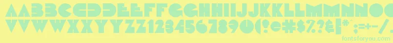 Fattipattiflf-Schriftart – Grüne Schriften auf gelbem Hintergrund