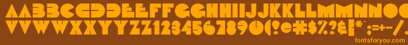 Weitere Informationen zur Fattipattiflf-Schriftart Fattipattiflf-Schriftart – Orangefarbene Schriften auf braunem Hintergrund