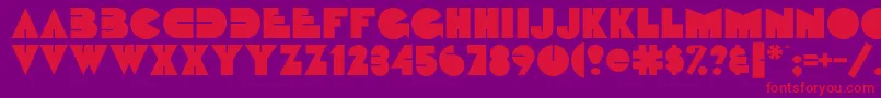 フォントFattipattiflf – 紫の背景に赤い文字