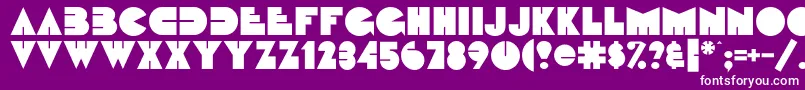 Fattipattiflf-Schriftart – Weiße Schriften auf violettem Hintergrund