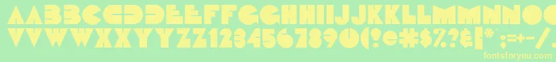Fattipattiflf-Schriftart – Gelbe Schriften auf grünem Hintergrund