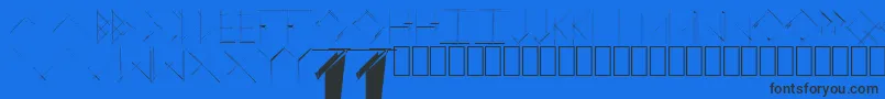 フォントLinearCurve – 黒い文字の青い背景