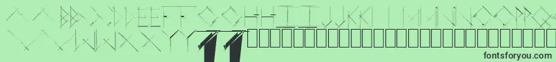 LinearCurve-fontti – mustat fontit vihreällä taustalla