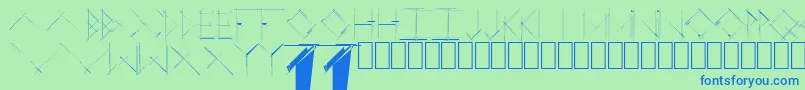 LinearCurve-fontti – siniset fontit vihreällä taustalla