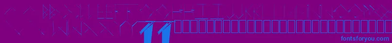 Czcionka LinearCurve – niebieskie czcionki na fioletowym tle