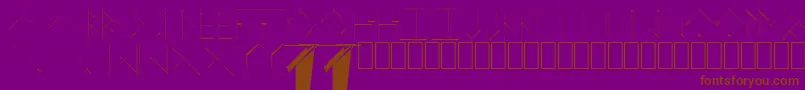 フォントLinearCurve – 紫色の背景に茶色のフォント