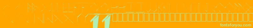 LinearCurve-Schriftart – Grüne Schriften auf orangefarbenem Hintergrund