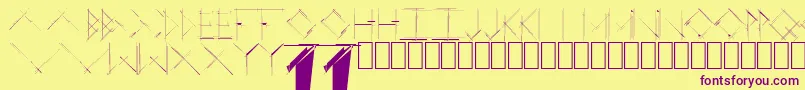 LinearCurve-fontti – violetit fontit keltaisella taustalla