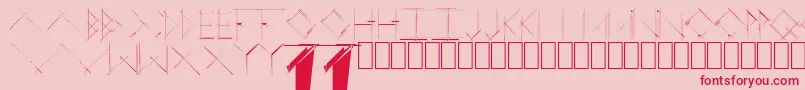 LinearCurve-Schriftart – Rote Schriften auf rosa Hintergrund